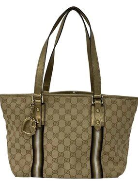 GUCCI GG 137396 Beige Gold Multi Jacquard Leather Tote Bag